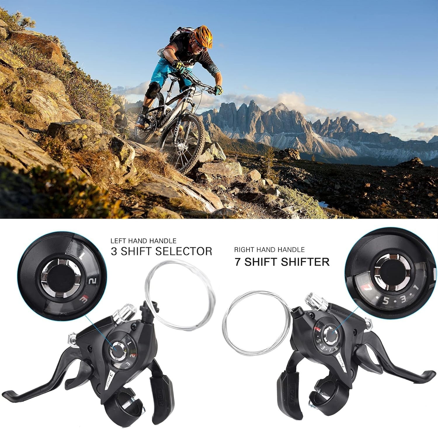Ambidextrous 3×7 21-Speed Shifter Set for Mountain and Road Bikes – Easy Install