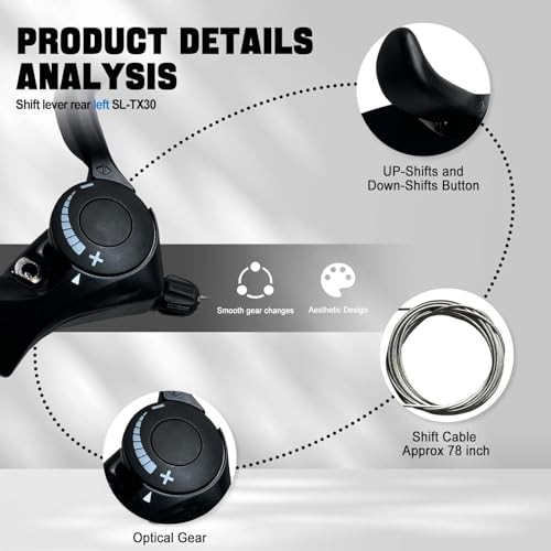 Bike Gear Shifter, SL-TX30-6R Speed Shift Lever and Set, One Pair SL-TX30-3×6