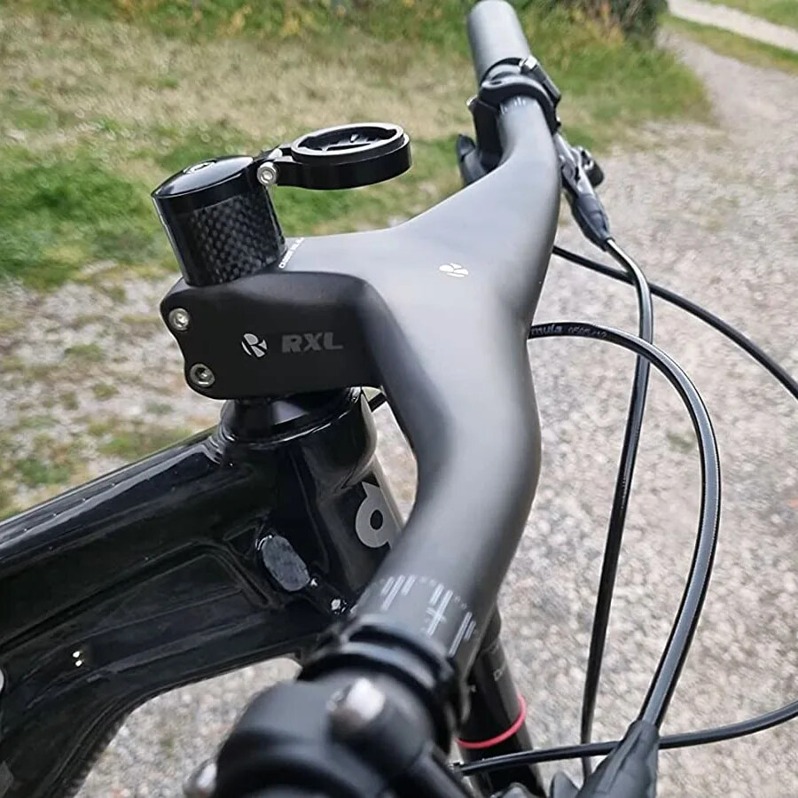 Mountain Bike Carbon Fiber Integrated Handlebars with Stem 28.6mm -17 Degree
