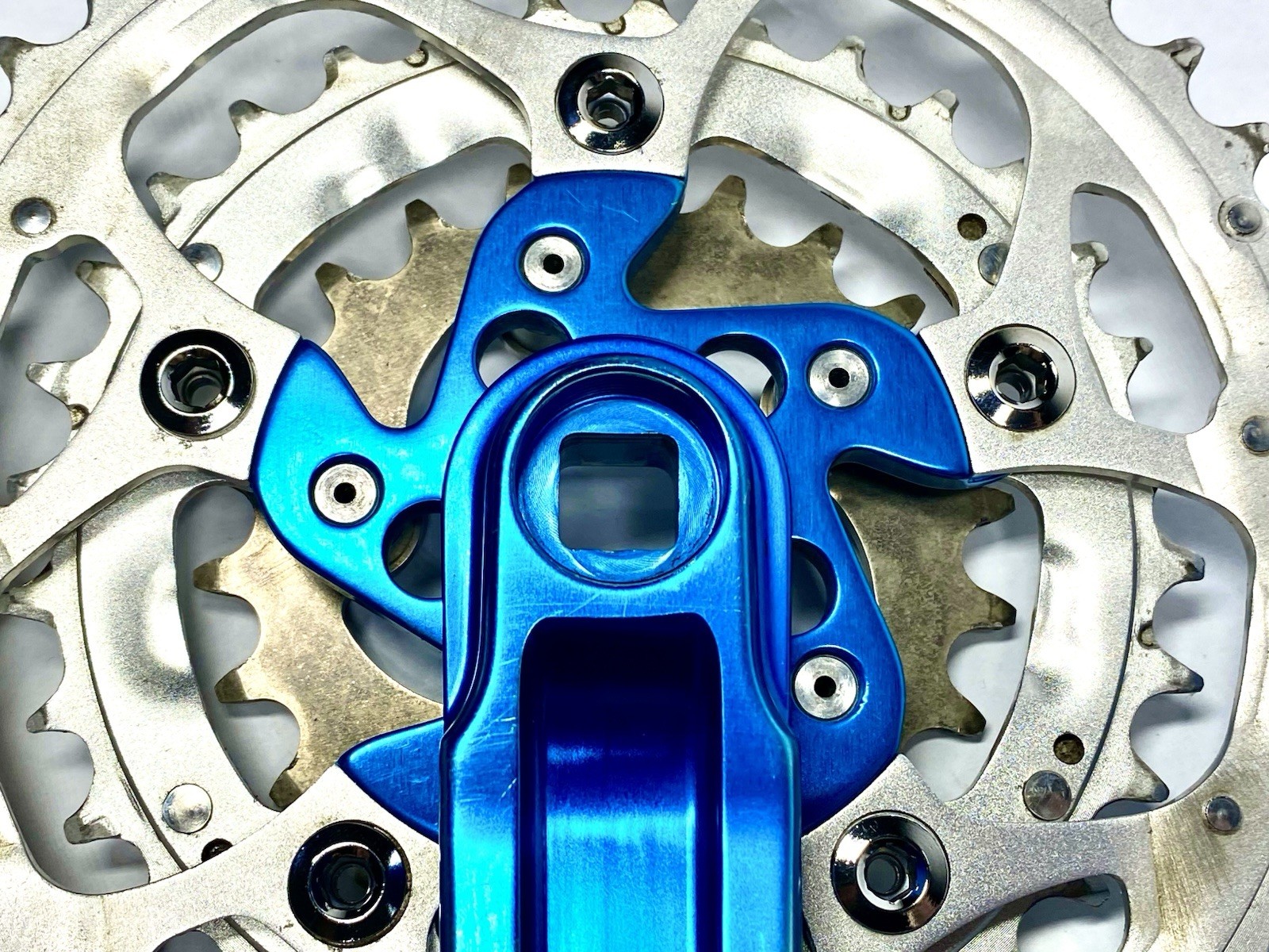 Kooka Blue Anodized MTB Crankset 175mm w/ BB-UN71 & REAL 22T Ring Vintage CNC