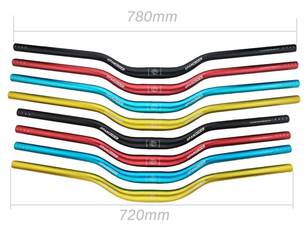UPANBIKE Mountain Bike Handlebar 31.8mm Aluminum Alloy MTB 780mm, black