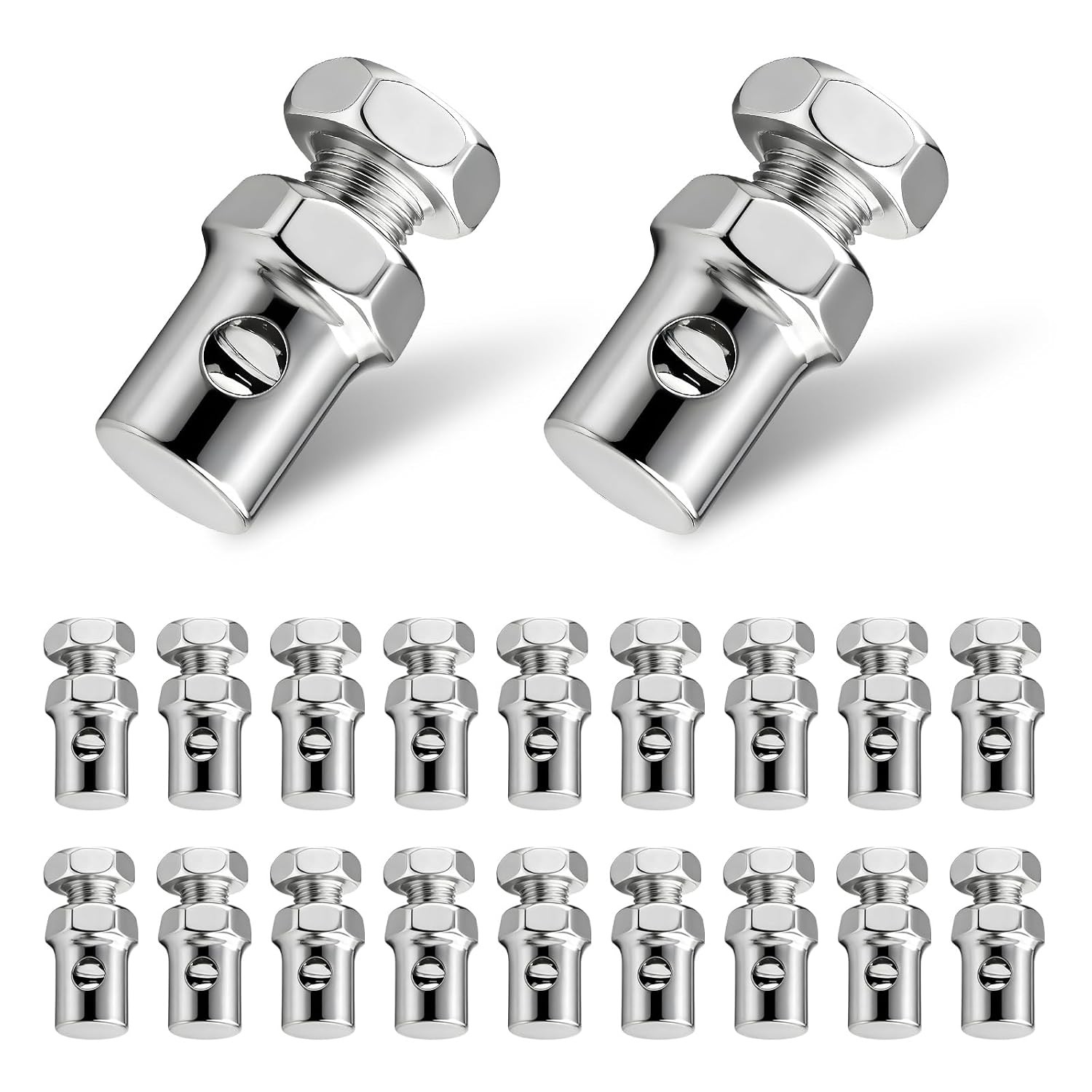 20 PCS Throttle Brake Cable Ends, 1/8″ Stop Clamp Clutch Lock Throttle Cable Cri