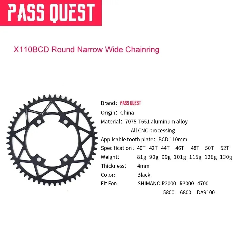 110BCD Road Bike Crankset Chainring Narrow Wide Chainwheel 36T-58T for SHIMANO