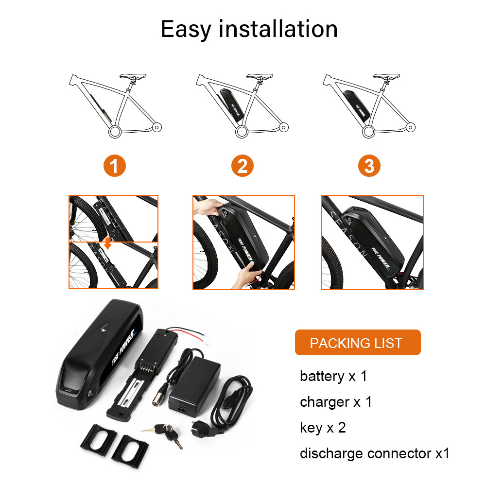 Lithium Ion Battery 48V 13Ah for Electric Bike 1000W Hailong Ebike Battery 48V