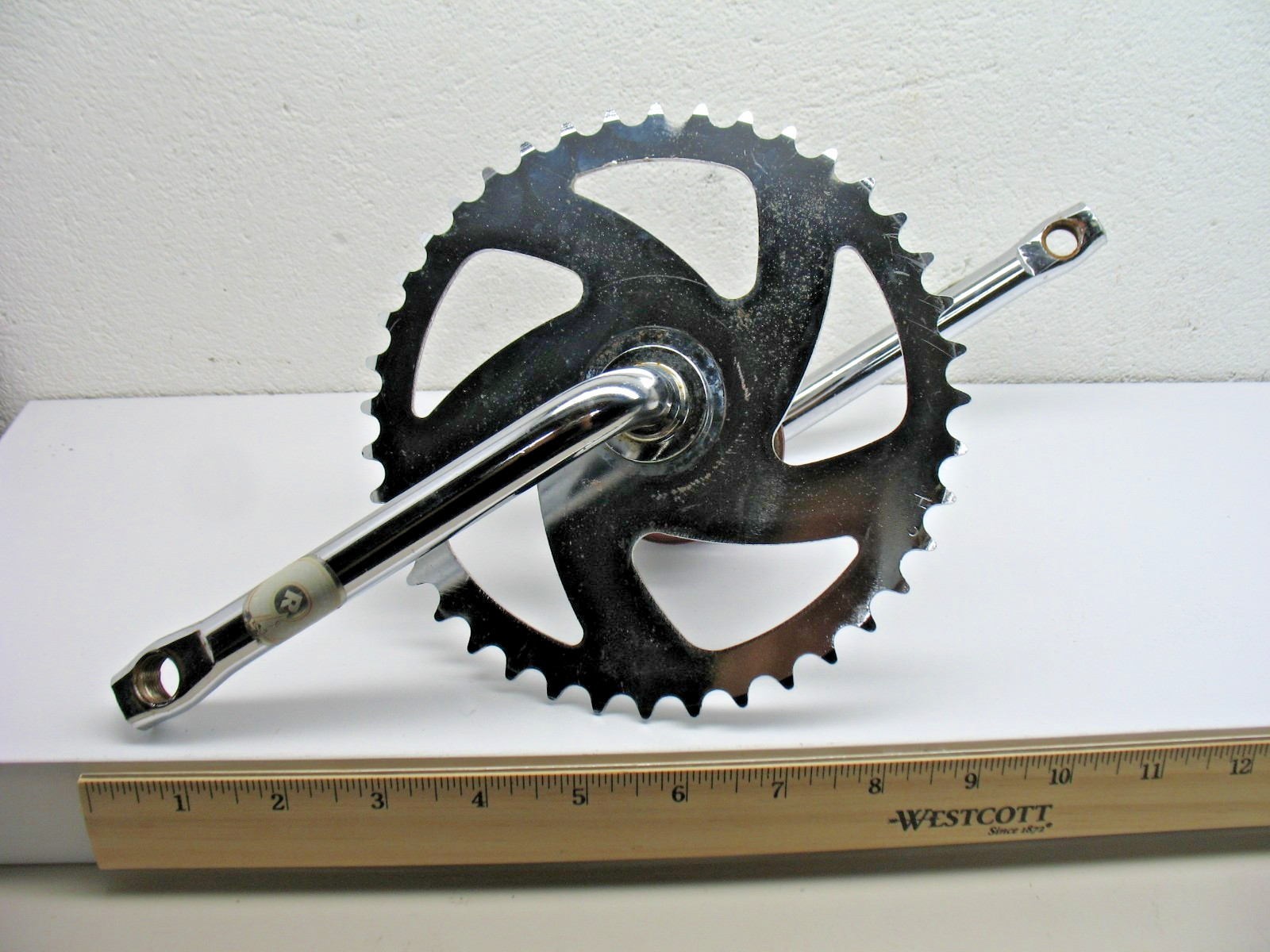 Chrome/Silver Steel Crank 40 Tooth Chainring, 140mm (5-1/2″) with B/B Set-USED