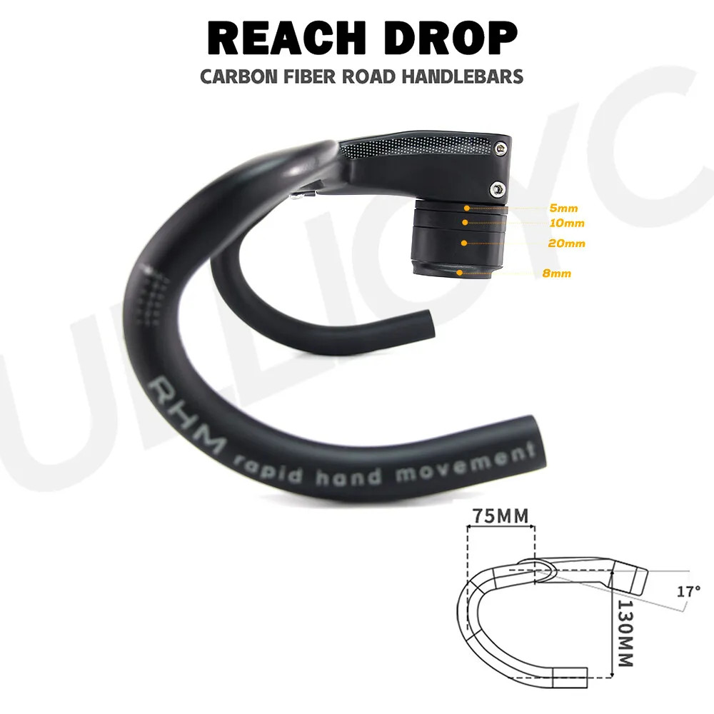 Carbon Road Integrated Handlebar 28.6mm Drop Handlebars with Computer Holder