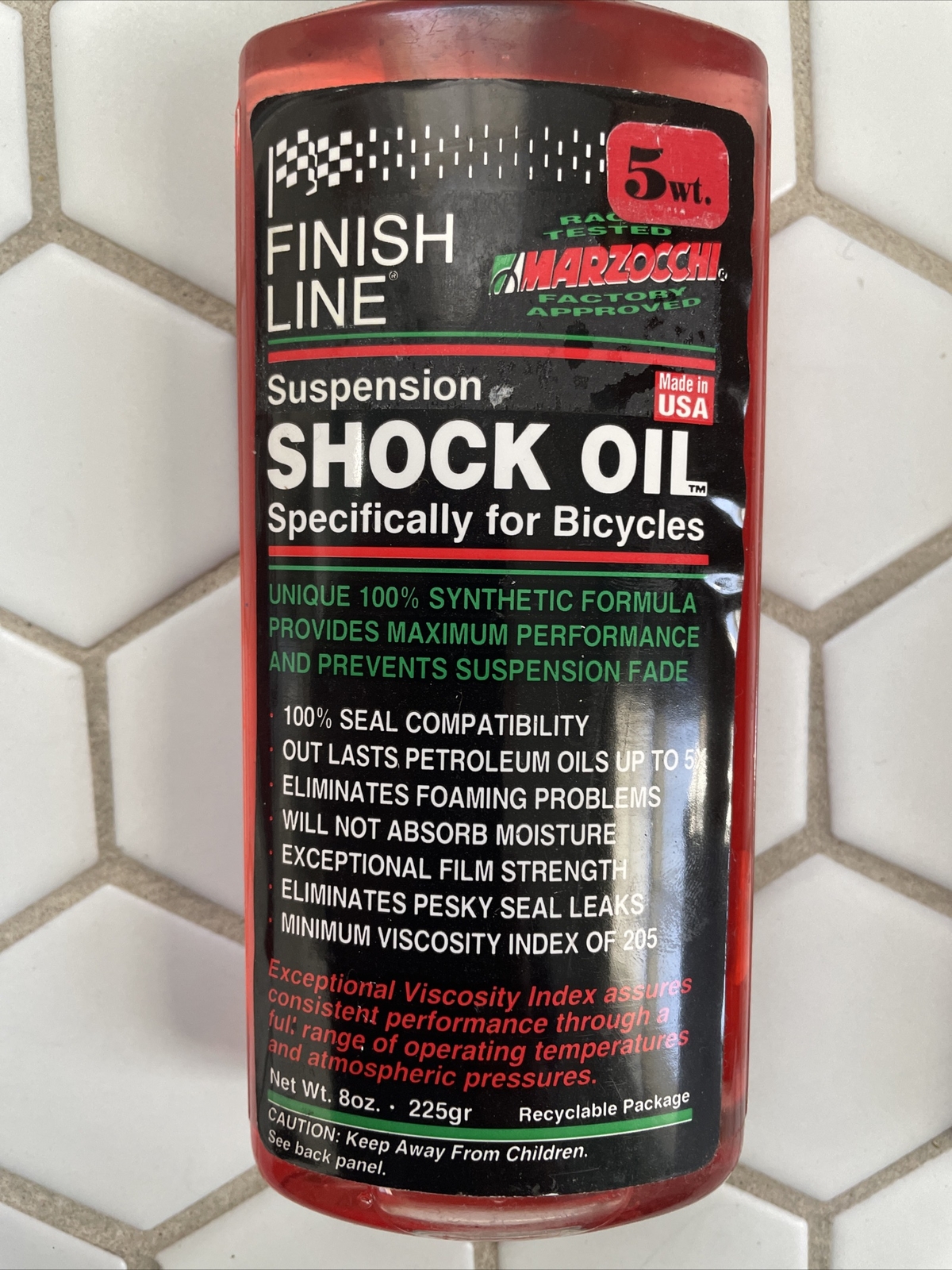 Lot of Four (4) 8oz Bottles of FINISH LINE Shock Oil 5wt. USA
