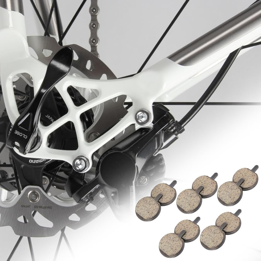 Bike Disc Brake Pads 5 Pairs Resin Semi Metal Low Noise Cycling Pads Kit