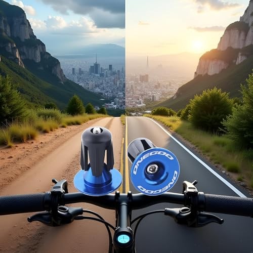 1 Pair Bike Grip Handle Bar End Cap 15-20.5 Mm Aluminium Alloy MTB Blue