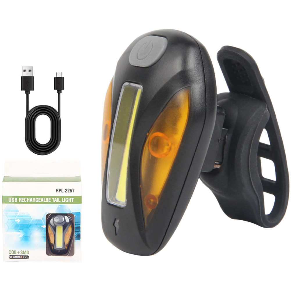 120 Lumen USB Rechargeable Bike Tail Light with Waterproof COB LED Technology