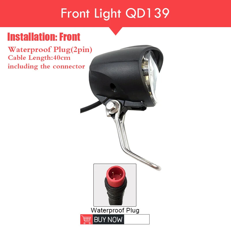 E-bike LED Headlight and E-Bike Rear Light 12V 24V 36V 48V 60V for Electric Bike