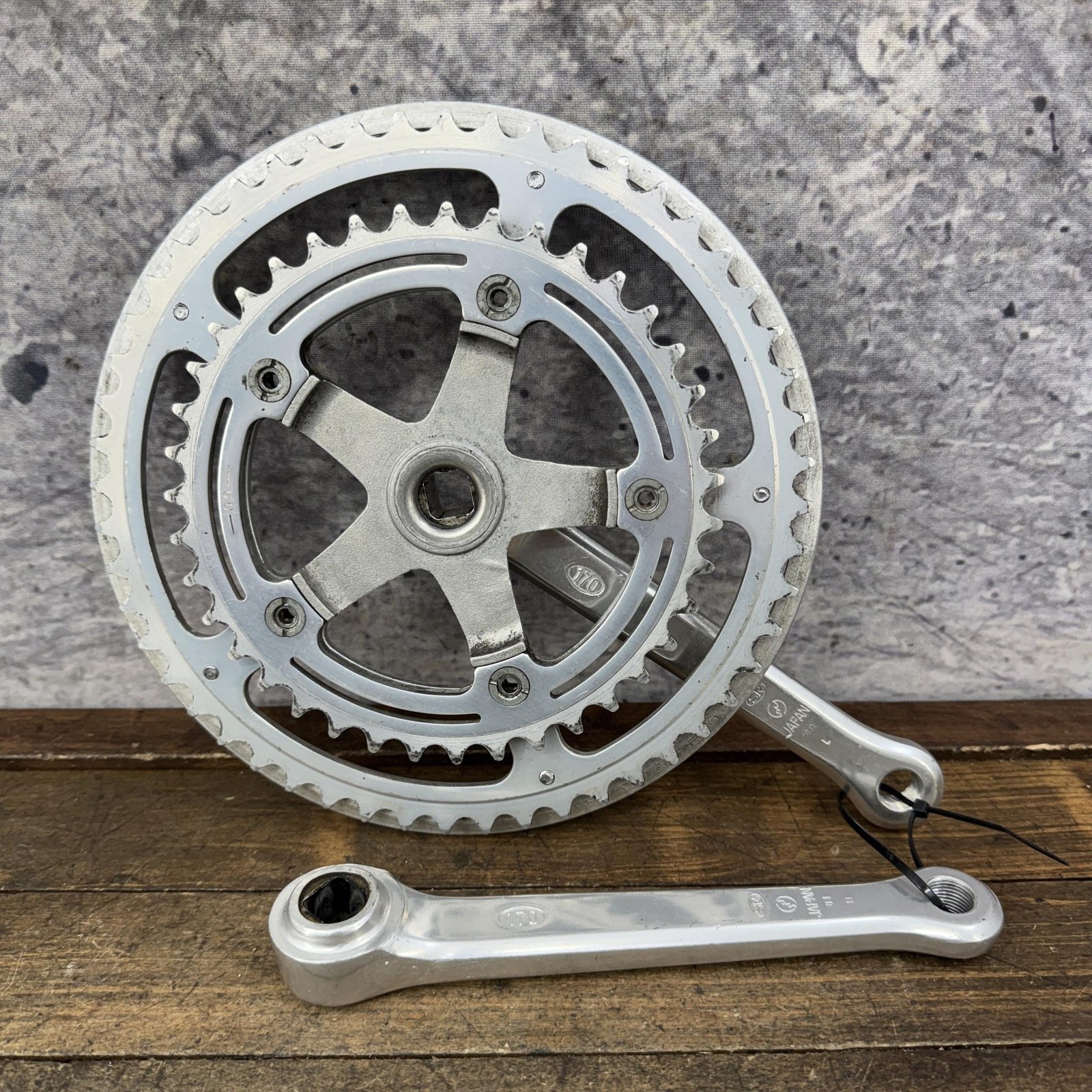 Vintage SR Apex Crankset 118 BCD Double 52T 170mm Square Taper Crank 1981 Japan