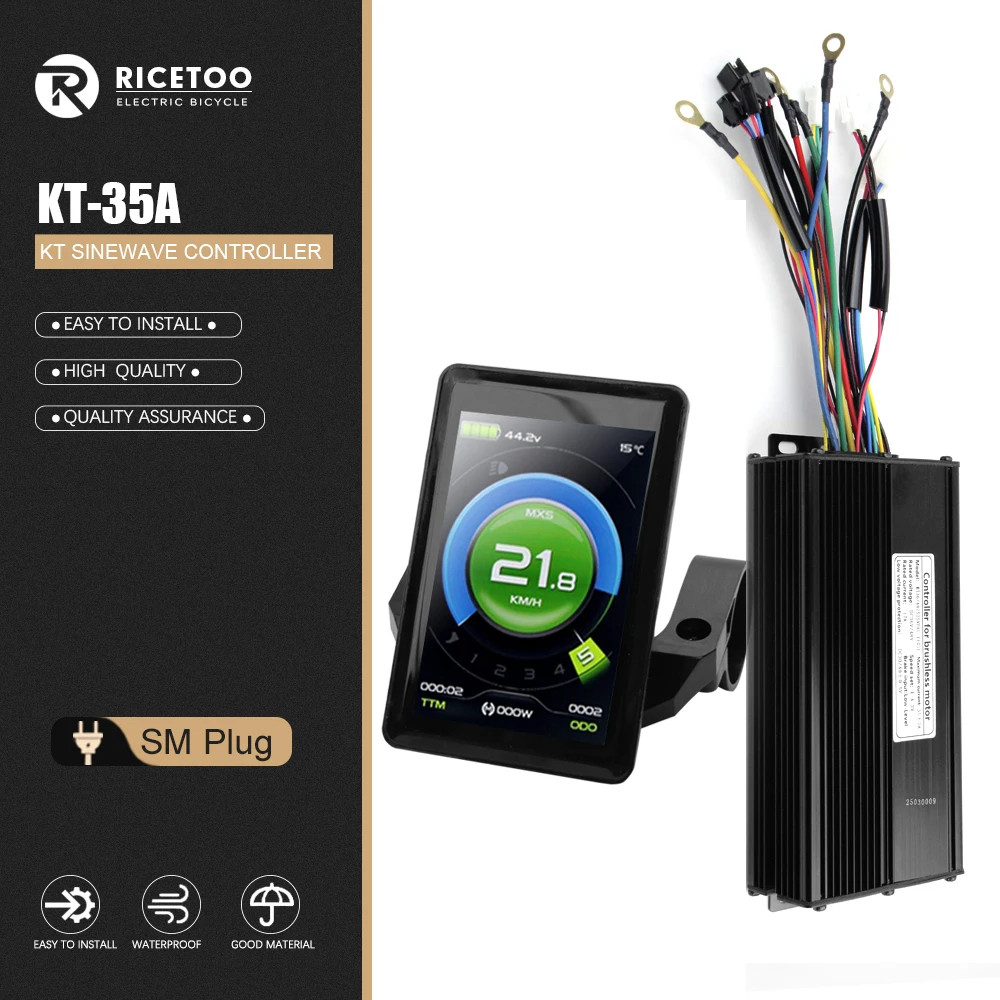 KUNTENG 35A 36-52V Sine Wave Controller 1000-1500W Brushless Motor KT Display
