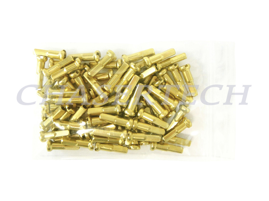 MTB Road BMX Bike 7075 Alloy Spoke Nipples 2.0mm 14G 5/8″ 72 Pcs Light Gold