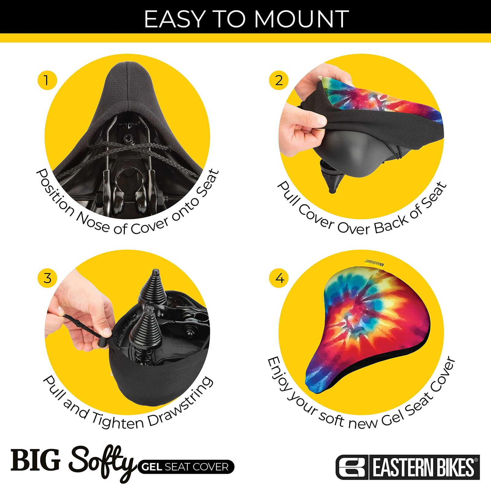 Big Softy Gel Bike Seat Cushion Cover – Extra-Wide Saddle Pad for Cruiser, Ex…