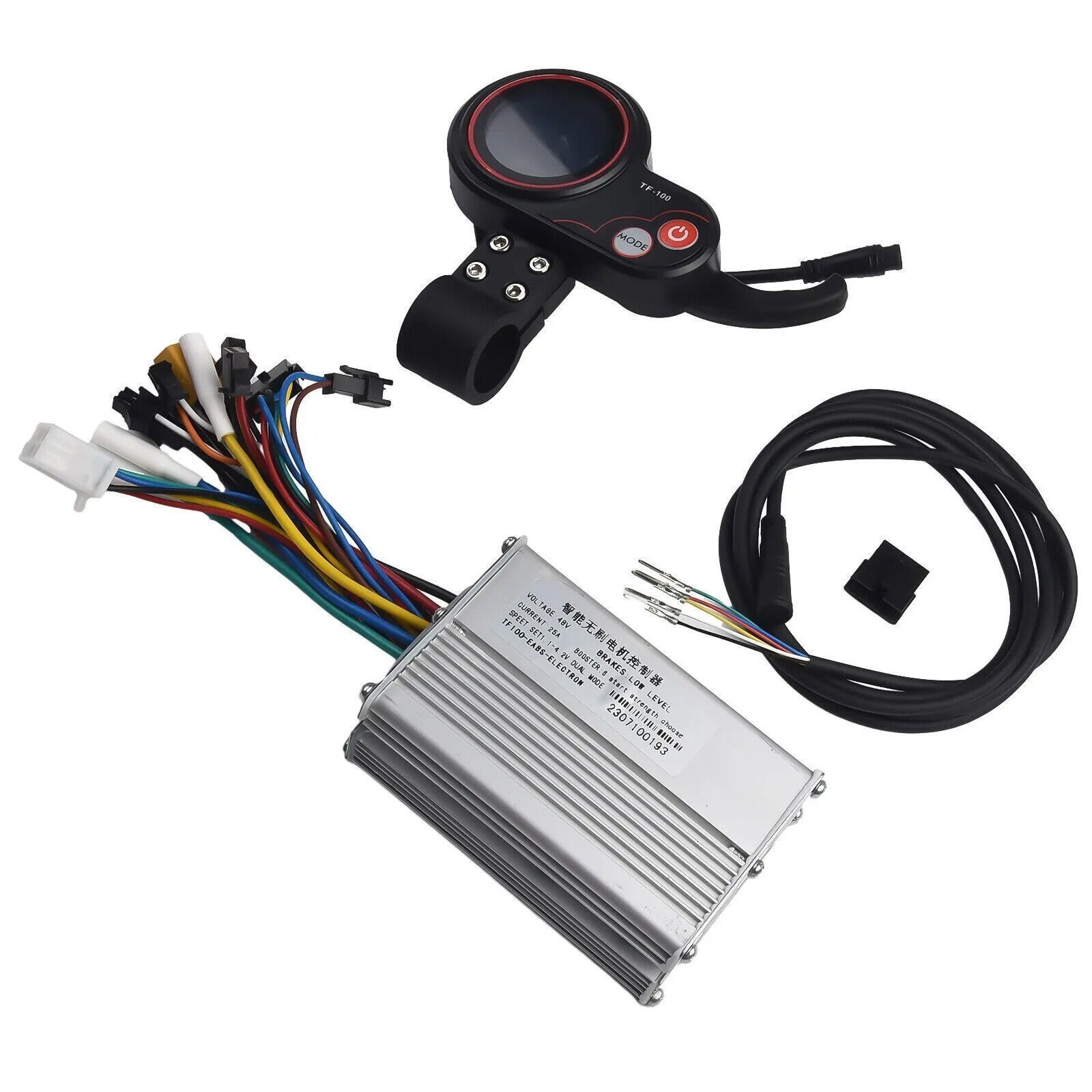 48V-25A 1200W Brushless Motor Controller & LCD Display + 6 Pin Cable For Scooter