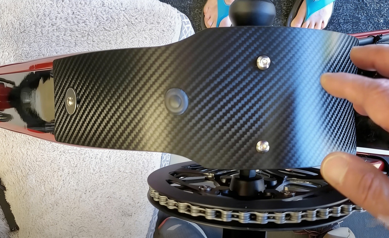 US For Aventon Aventure 3 (also fits 1-2) Skid Plate,Kydex,Carbon Fiber Pattern