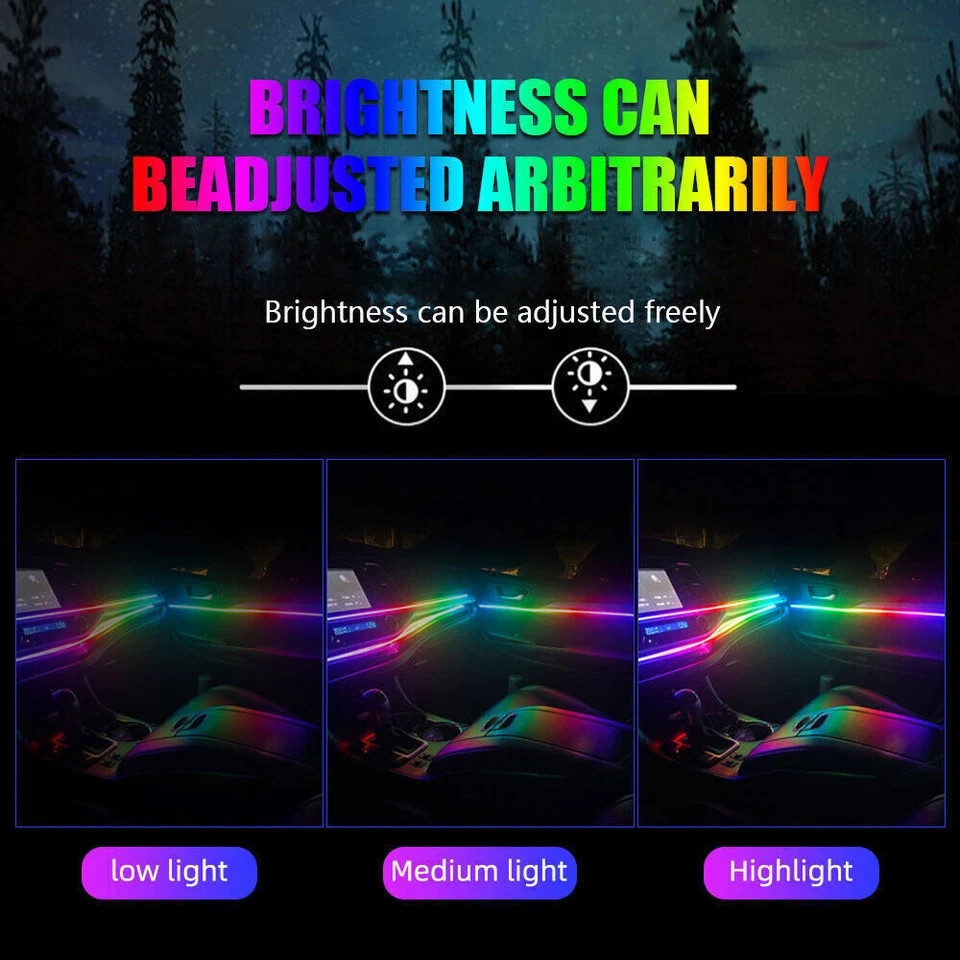 6 in 1 Full LED Bead Symphony Dream Car Interior Ambient Lighting Wireless Kit