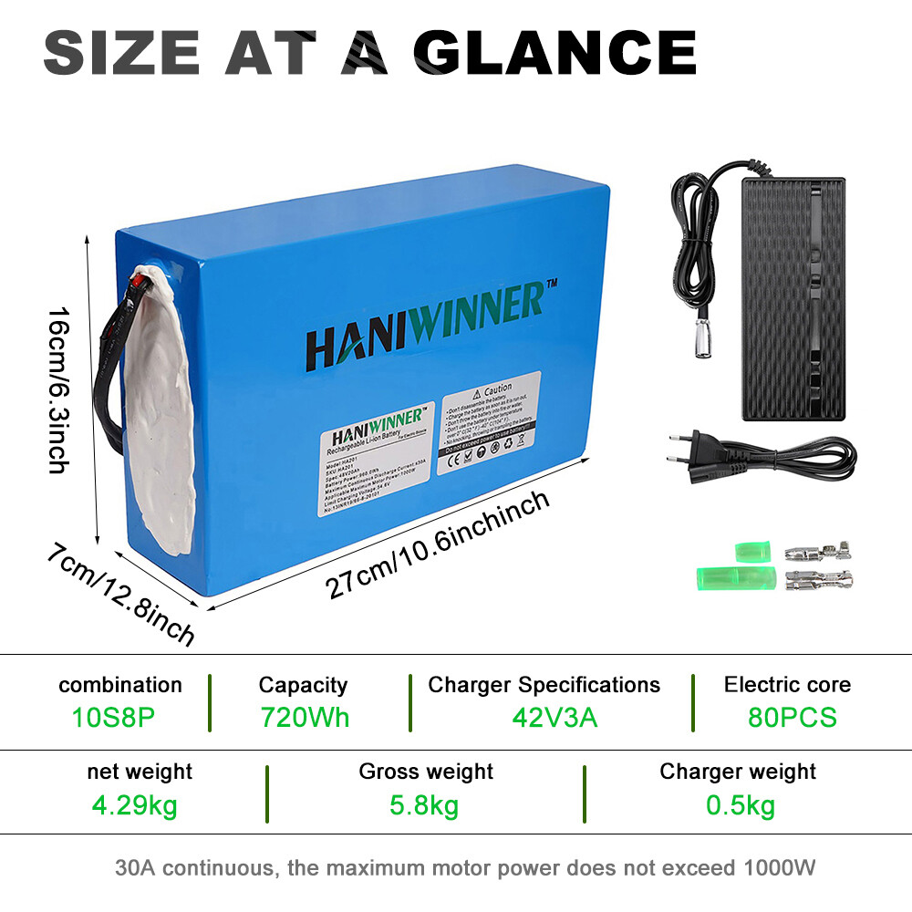 E-Scooter li-ion Battery 36V 20Ah Electric Bike Motorcycle Lithium Battery Pack