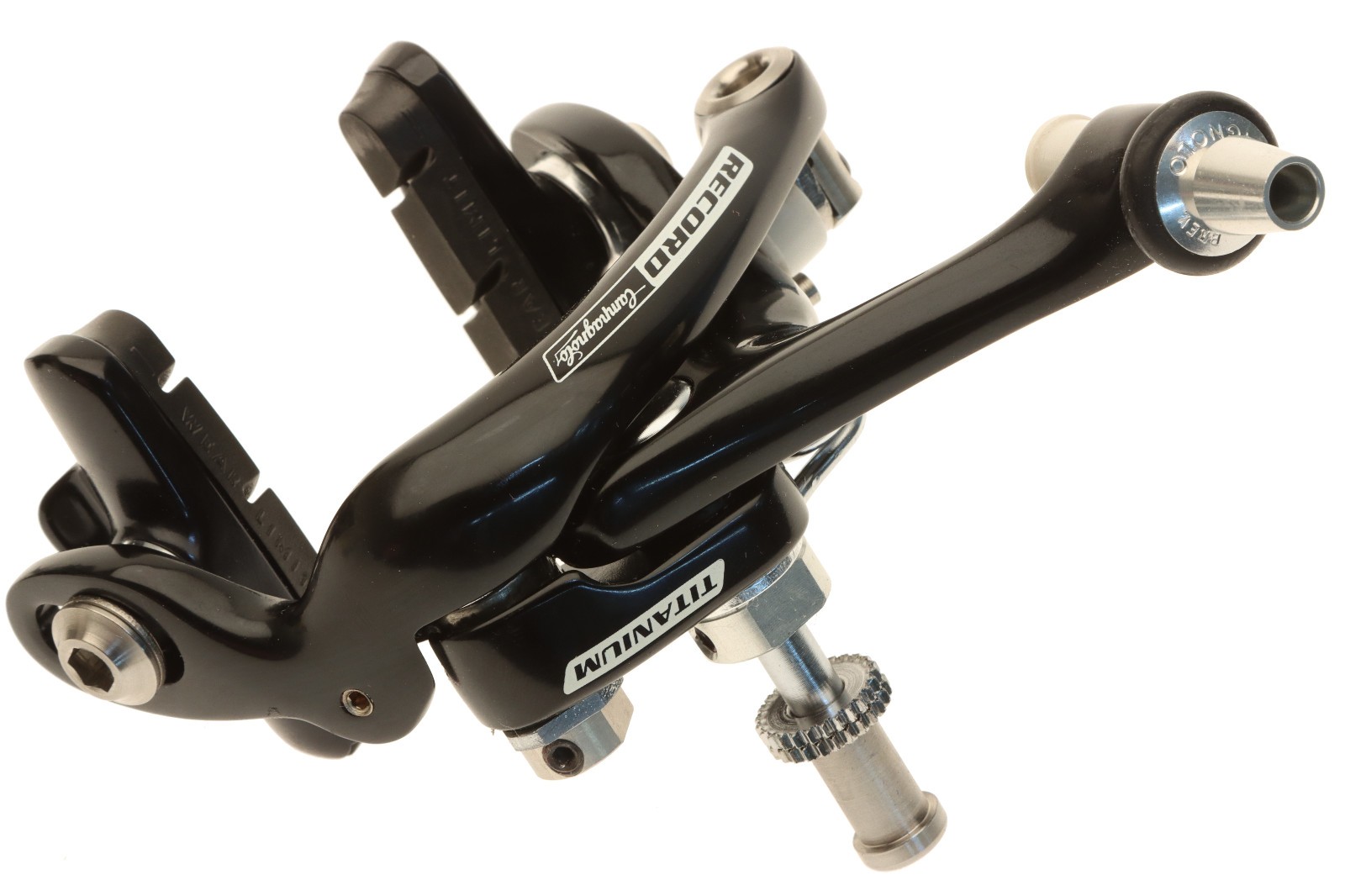 Campagnolo Record Titanium Brake Calipers Pair Rim 2004 BR4-RED Black NOS NEW