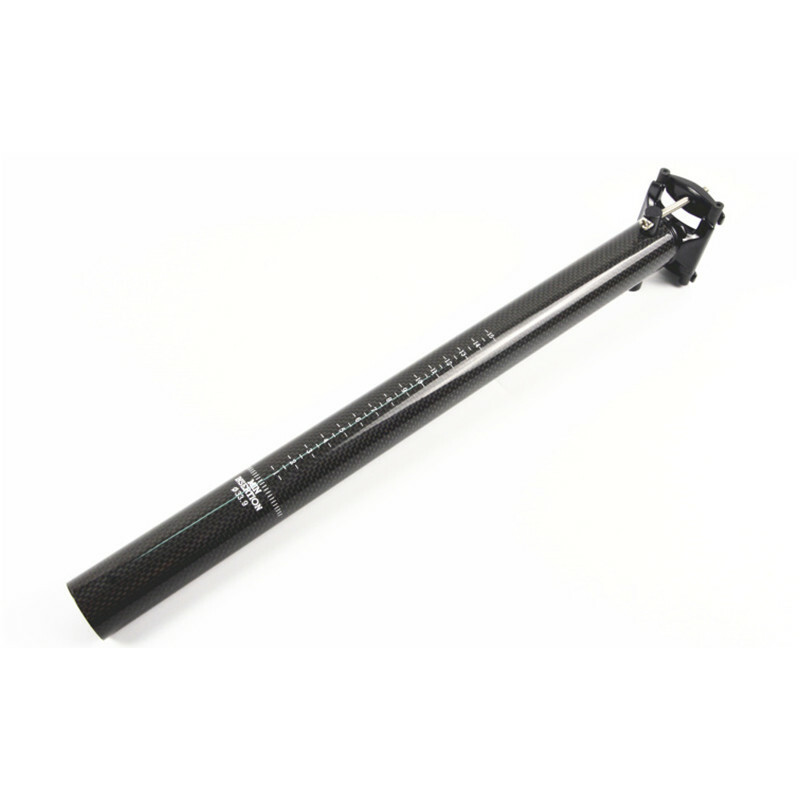 Carbon Bicycle Seatpost 33.9/34.9*400mm Folding Bike Seat Post Black No Logo
