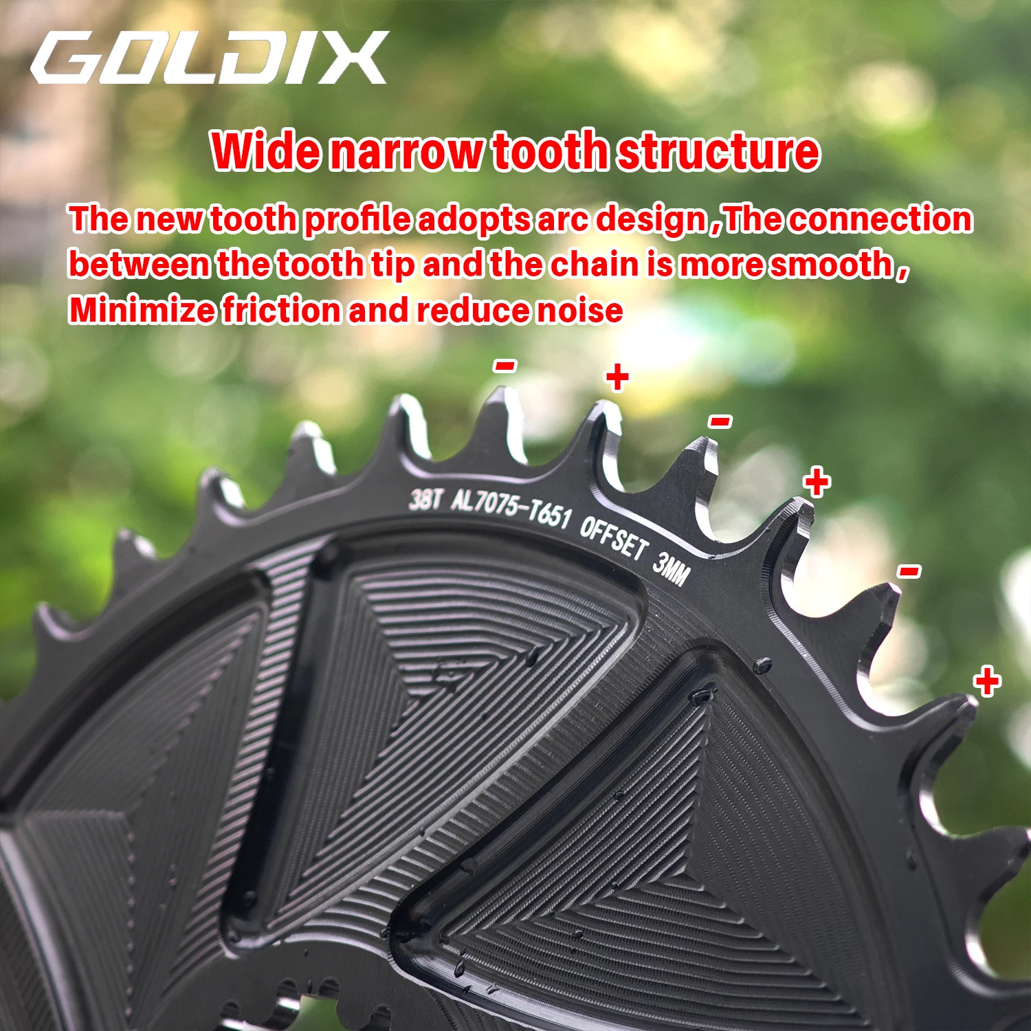 3mm Offset 3-Bolt AERO Wide Narrow Teeth Chainring for MTB Road Bicycle Crankset