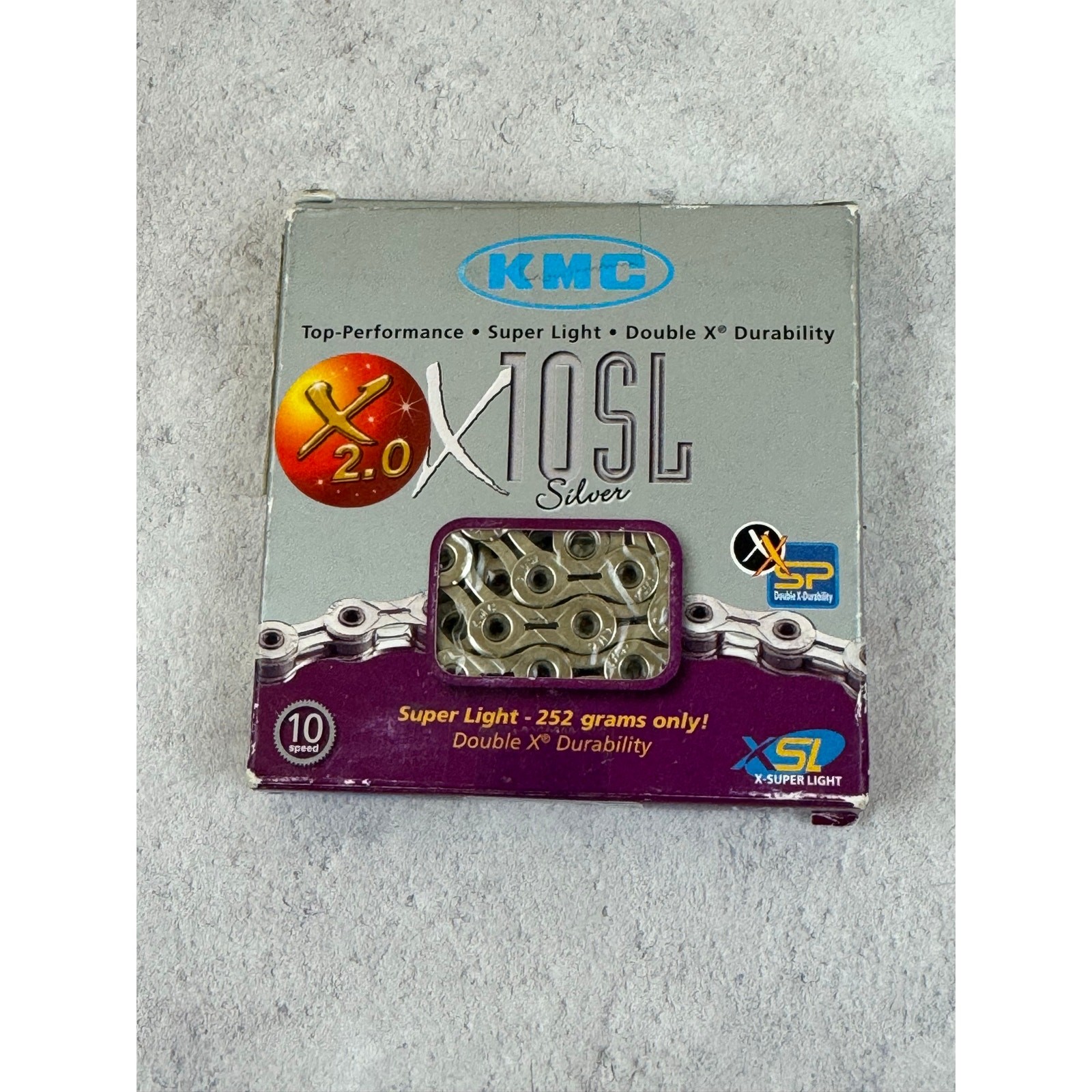 KMC X10SL Silver 10-Speed Super Light MTB/Road Bike Chain 116L fit Shimano SRAM