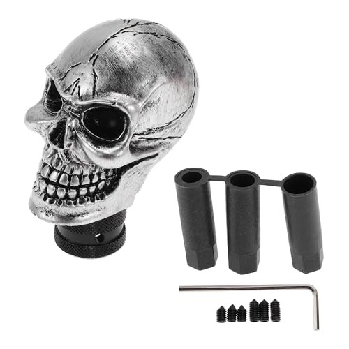 9cm Skull Shift Knob Universal Gear Shifter Knob Resin Stick Silver Tone