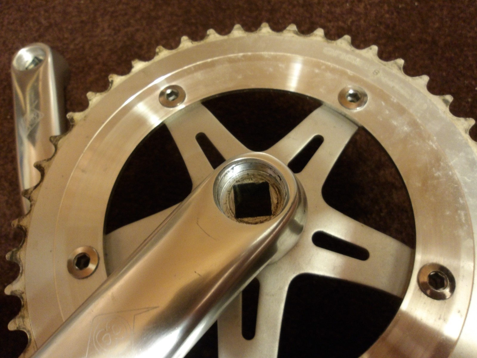 Origin8 crankset 170 arms 46 tooth chainring, fits 3/32 chain, square taper