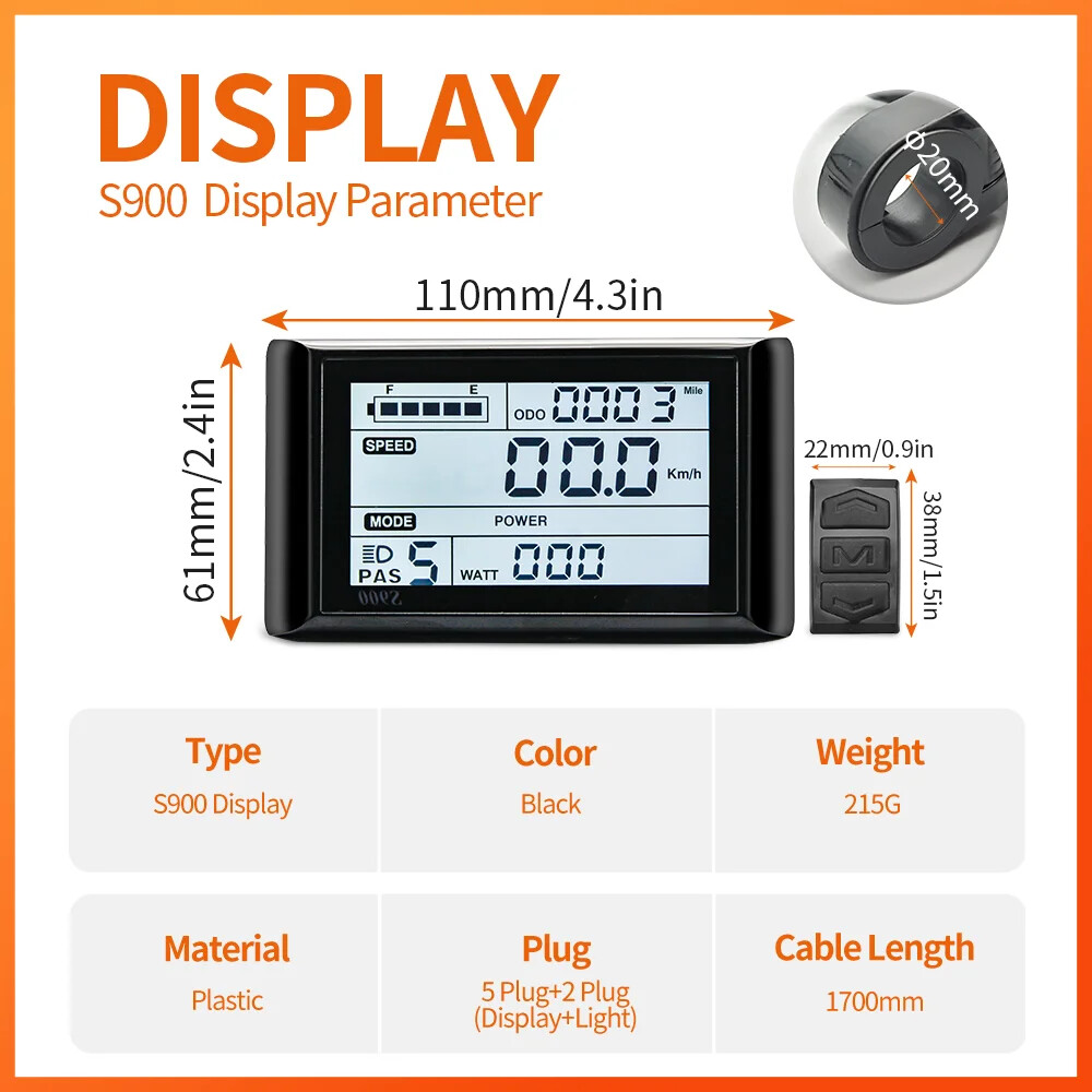 1000W 1500W 2000W 3000W MTB Ebike 60A Sinewave Dual Mode Controller LED Display