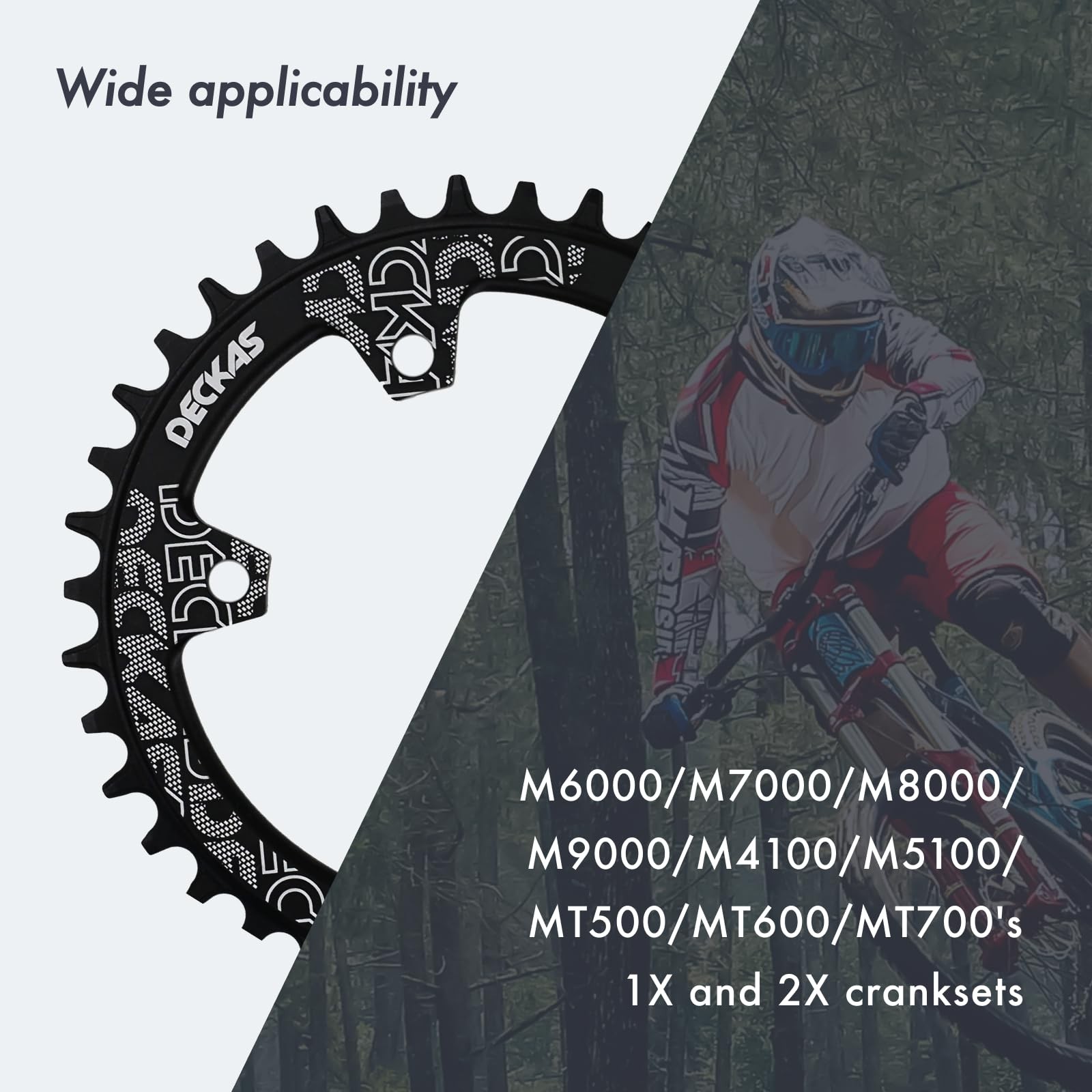 DJC Bike Chainring Asymmetrical 96BCD Narrow Wide Tooth MTB for XT SLX M6000 …
