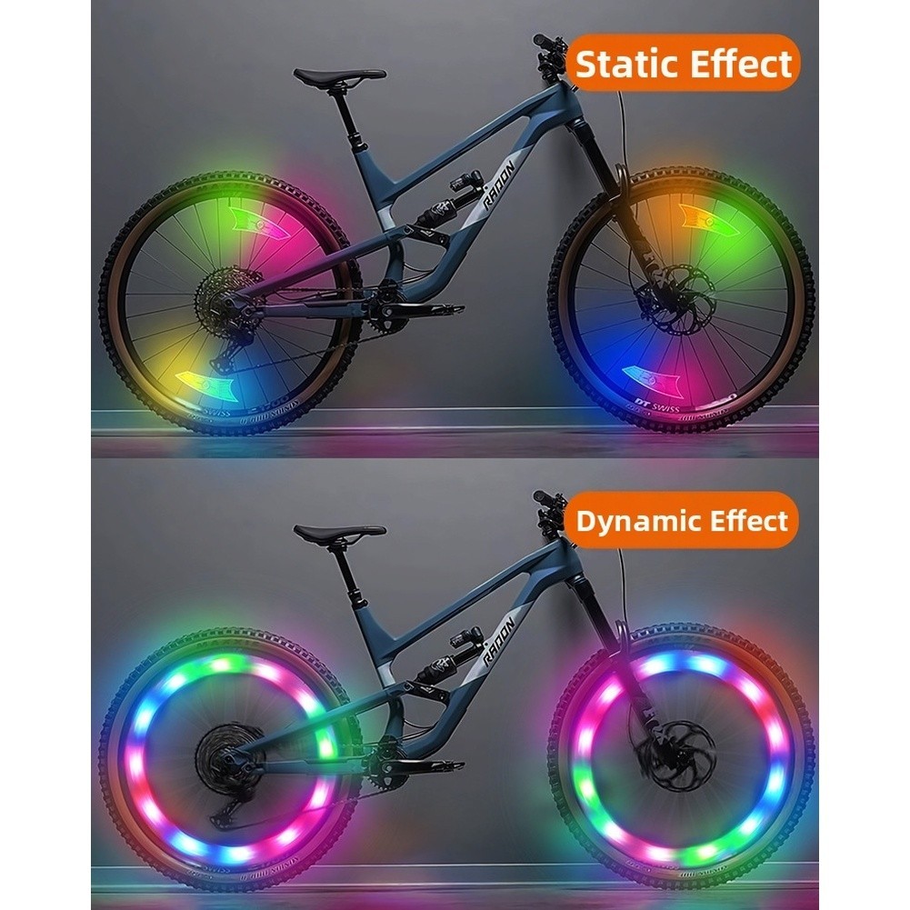 USB Rechargeable Spoke Wheel LED Lights for Mountain Bike Night Safety