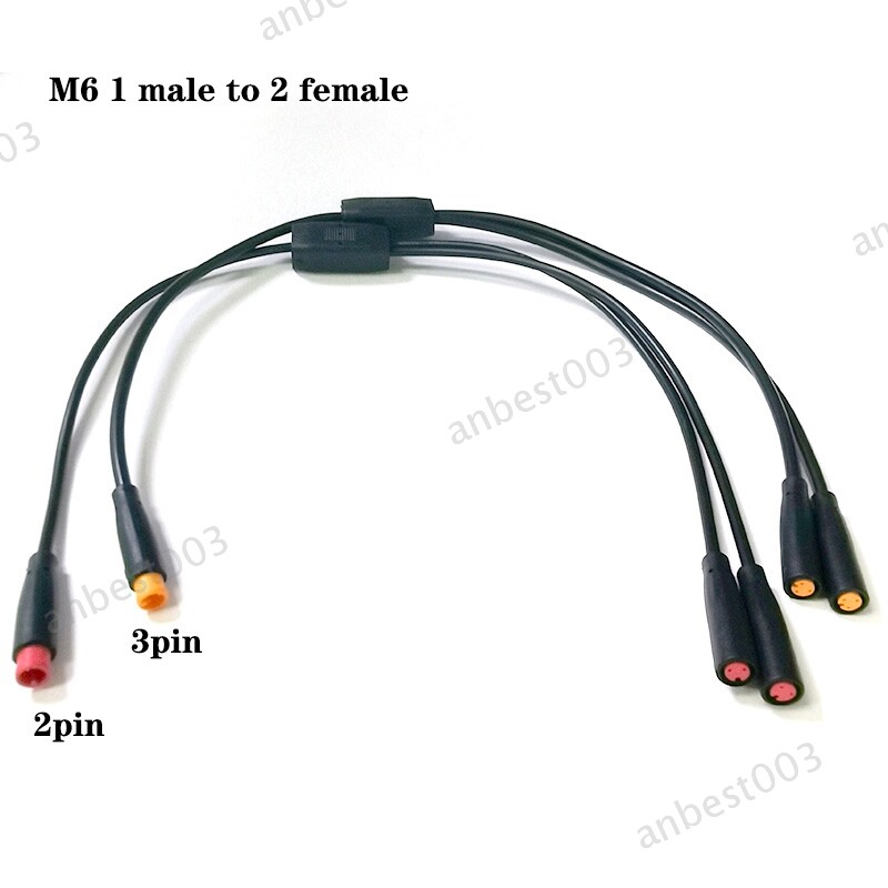 6mm M6 2 3 Pin male to female Splitter Julet Cable Plug ebike waterproof Sensor
