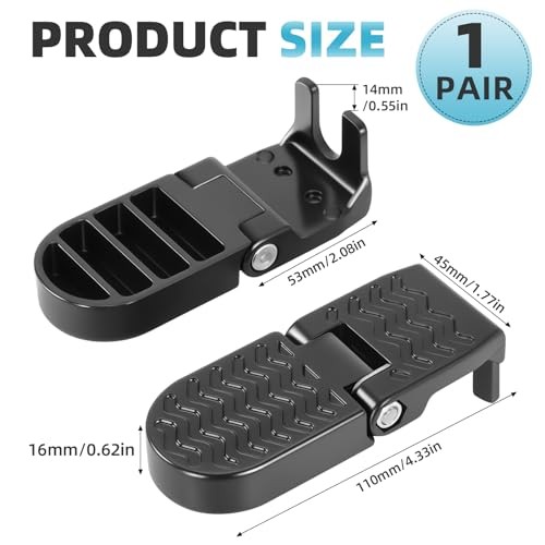 2PCS Bike Foot Pegs, Aluminium Alloy for Bicycle Pegs, Non-Slip Ebike Pegs for