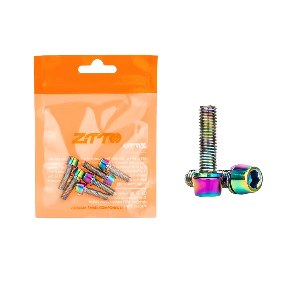6Pcs MTB Road Bike Handlebar Stem Riser Screws Bicycle Stem Bolts Screws M5*18Mm