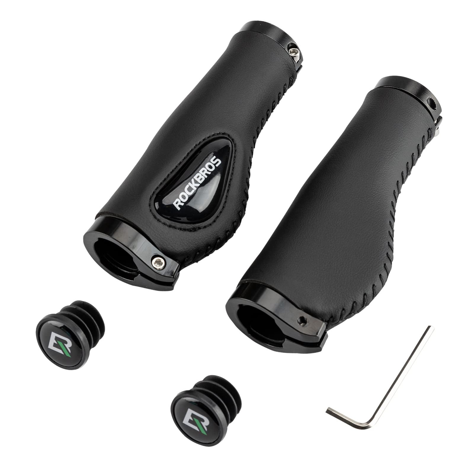 ROCKBROS Bike Handle Grips Ergonomics Design Soft Gel Dual Lock 22.2mm, black