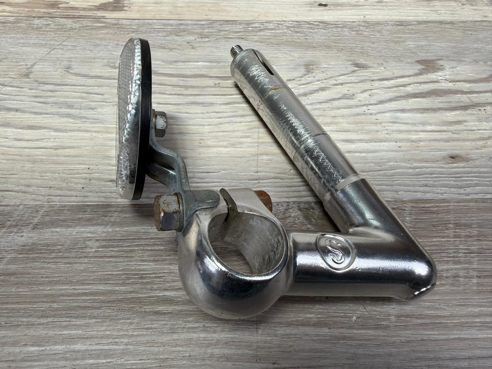 Vintage S 22.2mm Quill Road Bike Stem 70mm 25.4mm Clamp with Cat Eye Reflector