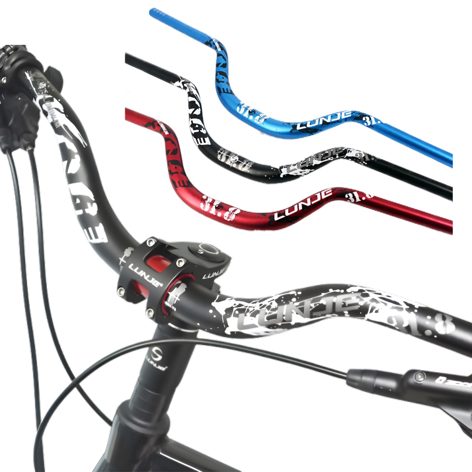Mountain Bike High Handlebar 31.8mm Length 720mm Rise 30/90mm Aluminium Alloy US