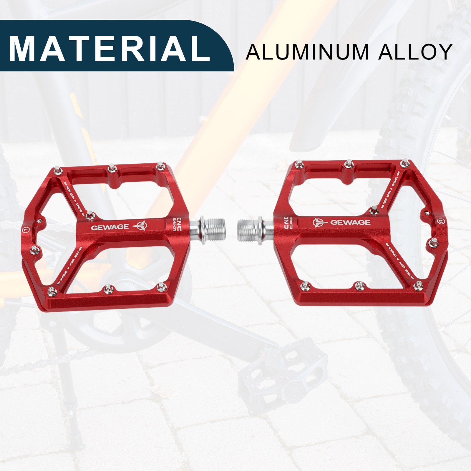 Bicycle Foot Peg Footrests Pedal Fit 9/16 Inch Axles Aluminum Alloy Red 1 Pair