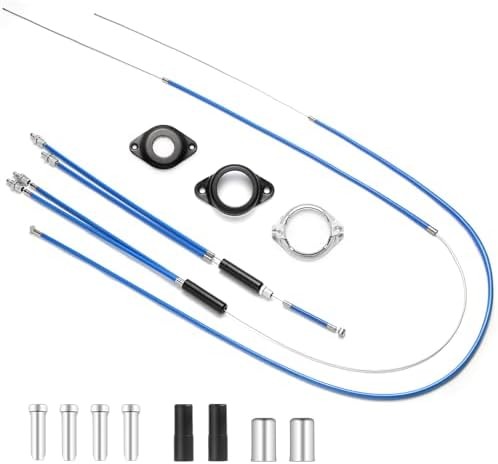 BMX Bike Gyro Brake Cables Kit – 1 Set Front + Rear (Upper + Lower) with Spinner