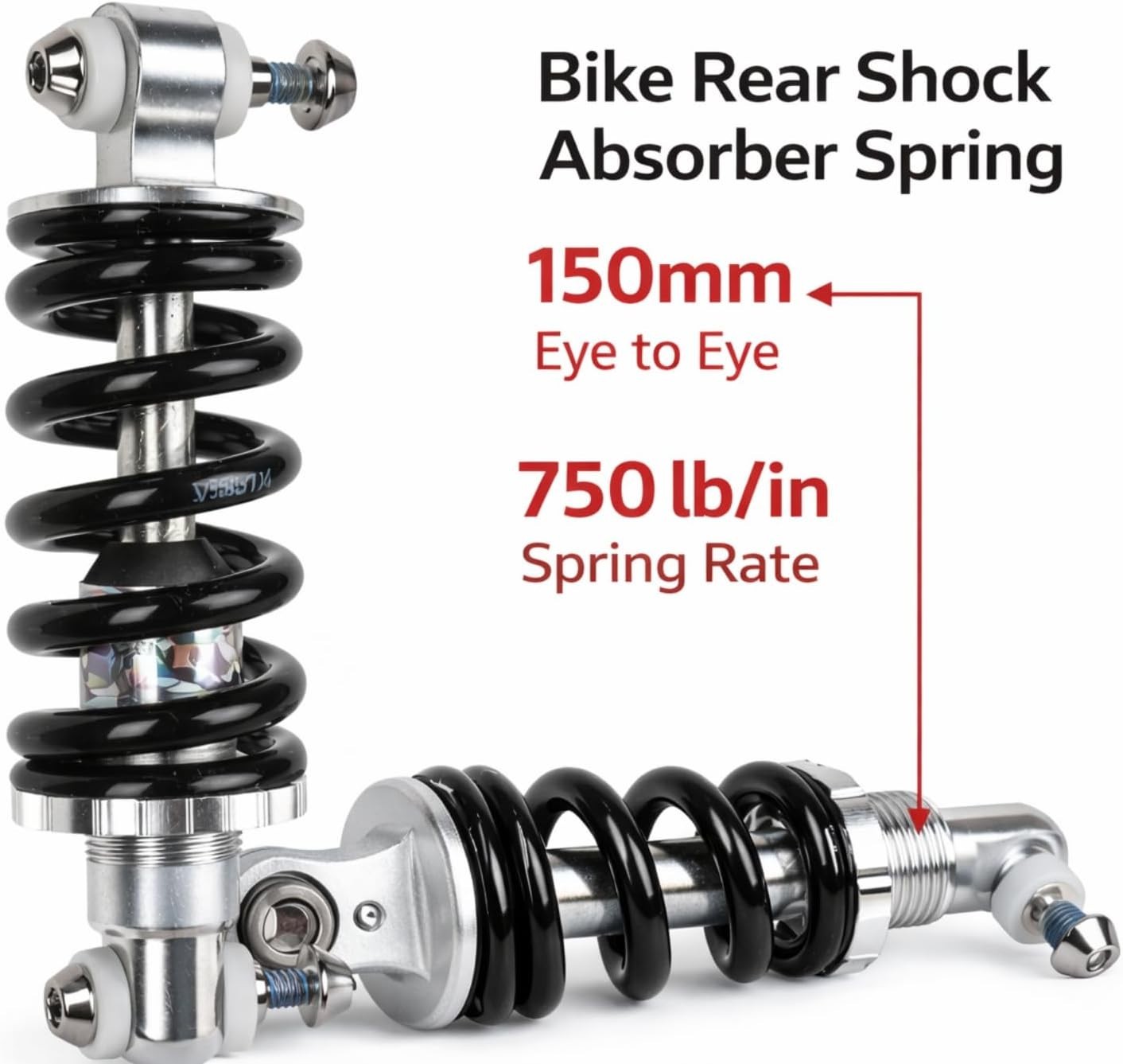 Universal Fit 150mm Rear Shock Absorber for Mountain Bikes – Alloy Steel Design