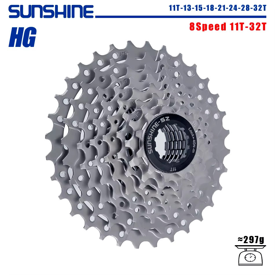 SUNSHINE Bicycle Cassette 8/9/10/11/12Speed Freewheel HG Structure Sprocket 32/3