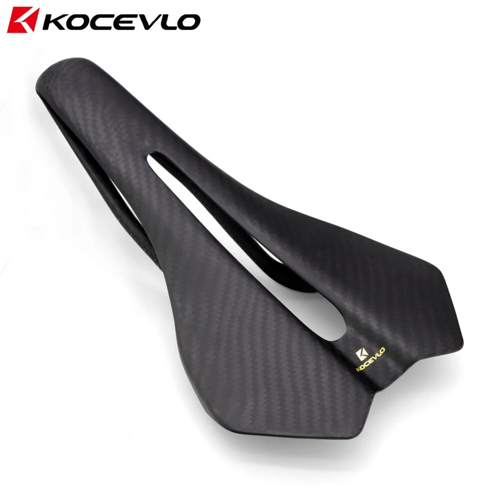 KOCEVLO Carbon Fiber Road Bike Saddle Ultralight 90g Integrated Seat Cushion