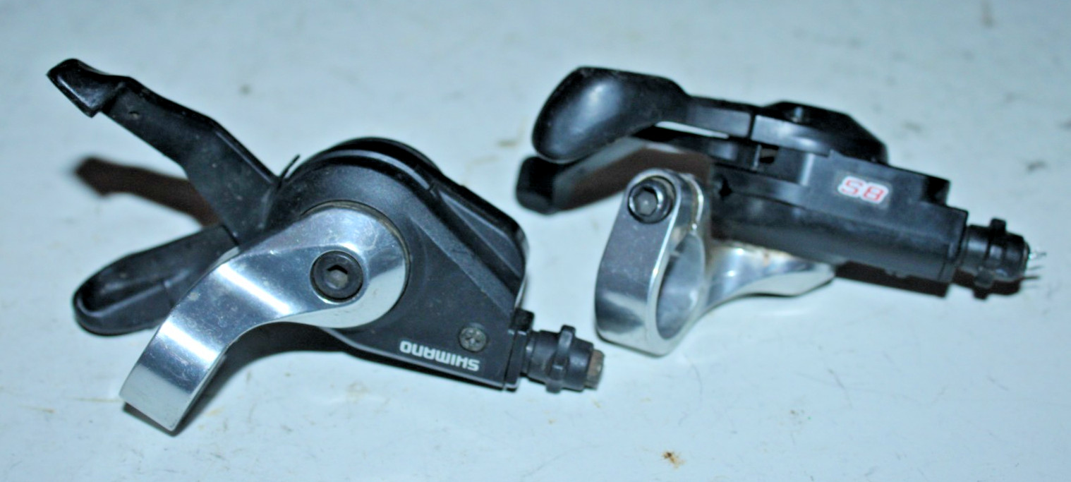 Shimano Trigger Shifter Set SL-MC38 Black 3×8 Speed 22.2mm MTB Hybrid Commuter ~