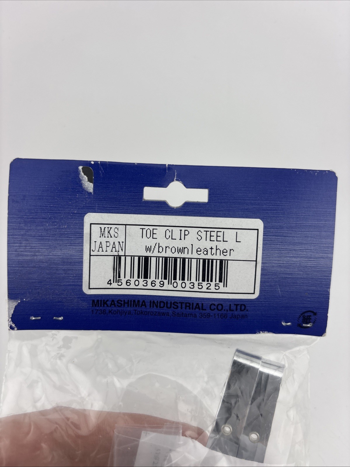 Vintage MKS Toe Clips Leather Large L NOS Japan Set Chrome