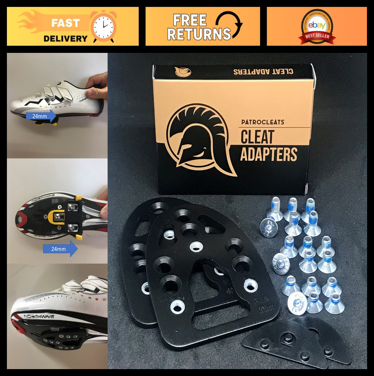 Universal Cycling Cleats for SPD-SL, Look KEO, Time & Garmin – Enhanced Grip
