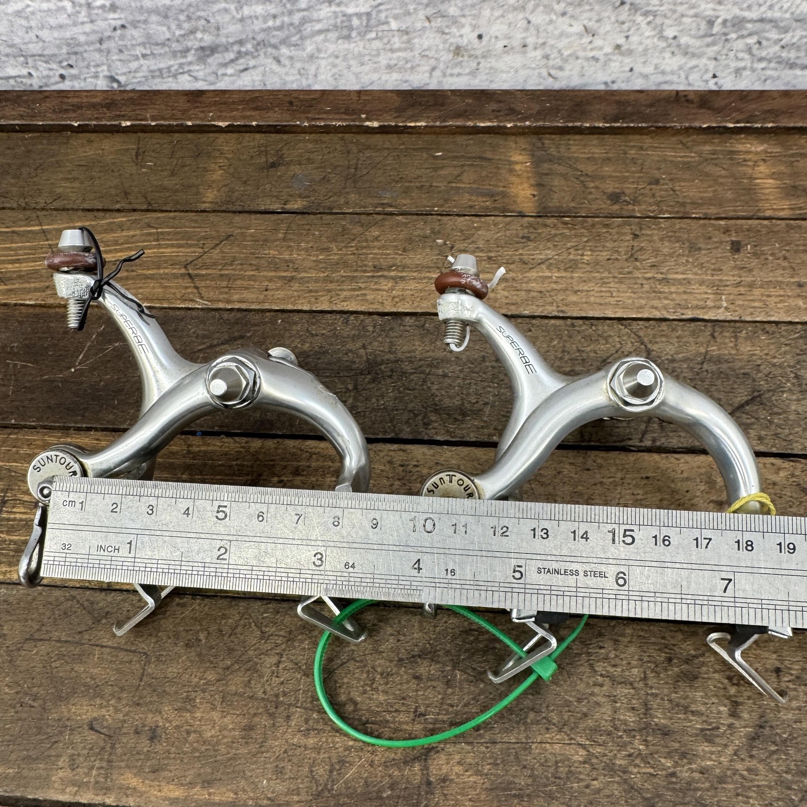 Vintage Suntour Superbe Caliper Brakes Set Silver Nut Road Bike Side Pull Japan