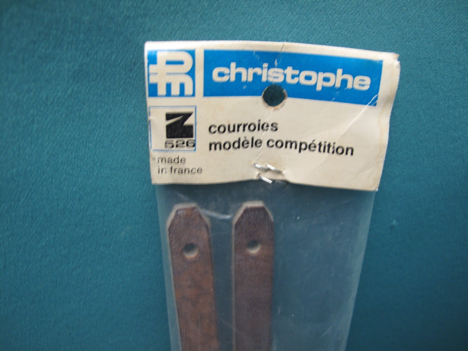 Vintage Christophe Competition Z526 Brown Leather Toe Straps New NOS France