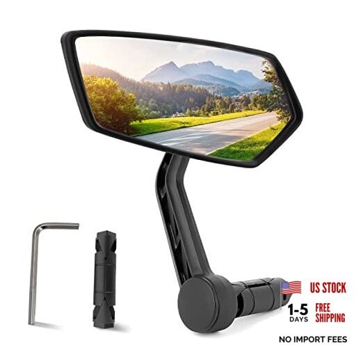 Bike Mirror for 0.59-0.65″ Diameter Handlebar HD Bar End Pentagonal B Left
