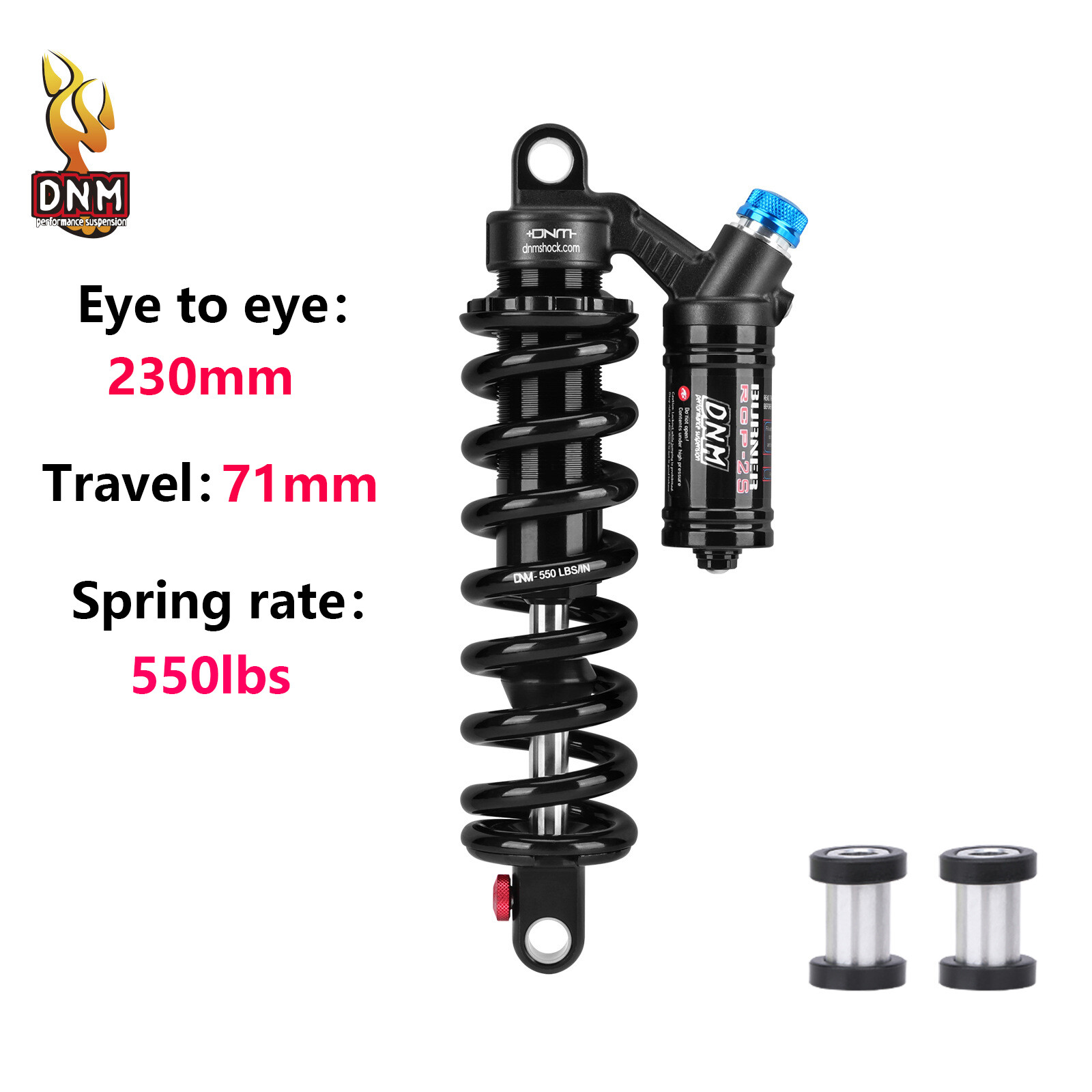 DNM RCP2S Rear Shock Downhill Mountain Bike MTB Bicycle Shock 230 x 71mm 550LBS